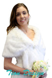 White Faux fur Shawl Wrap near me, bridal fur stole for Winter Wedding