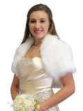 Bridal Faux Fur Bolero, Bridal Bolero Jacket Faux fur shrug, bridal shrug 680F-White