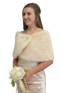 Champagne #3 faux fur bridal wrap, wedding fur stole, fur shrug, fur cape