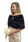 Navy blue faux fur bridal wrap, faux fur stole, faux fur shrug, faux fur shawl