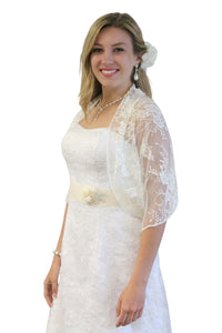 Lace Bridal Bolero Wedding Shawl Ivory