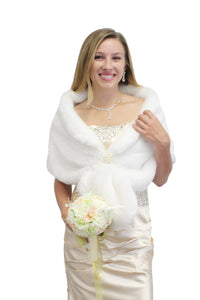 White Bridal faux fur shawl BLACK FRIDAY SALE
