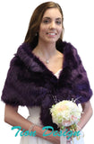 Purple Faux Fur Stole Shrug Wrap