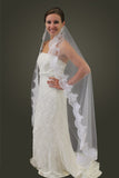 White Alencon Lace 65" Bridal Veil