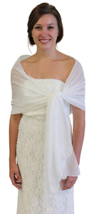 Chiffon Scarf Bridal Wrap Wedding Stole - Ivory 8139CH
