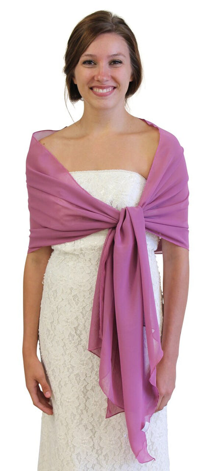 Chiffon Scarf Bridal Wrap Wedding Stole - Light Purple 8139