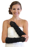 Black Embellished Lace Gauntlet Glove