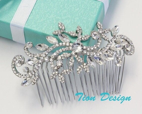 Vintage Wedding Hair Comb, Bridal headpiece Free US shipping