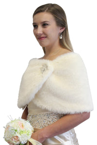 Cream faux fur bridal wrap, wedding fur stole, faux fur shrug, shawls,
