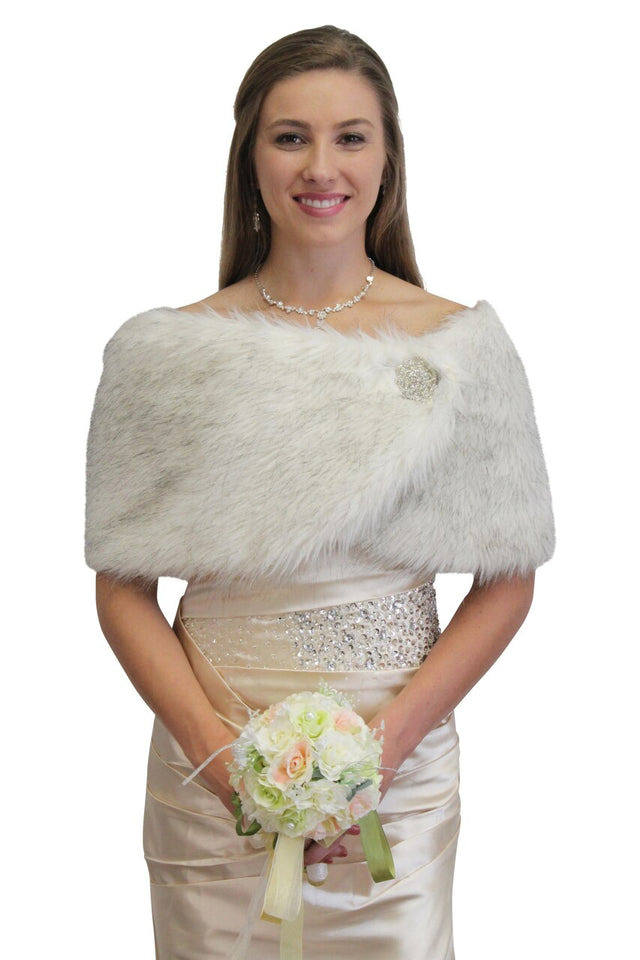Bridal fur shawl wrap, Arctic Fox  Wedding Wrap Faux Fur, Fur Shrug