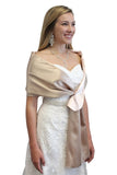 Taupe-Coral Reversible Satin Evening Wrap