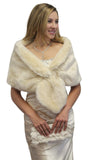 Champagne faux fur stole, faux fur wrap, bridal fur shrug, faux fur shawl