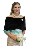 Bridal Wedding Black fur shawl Stole wrap